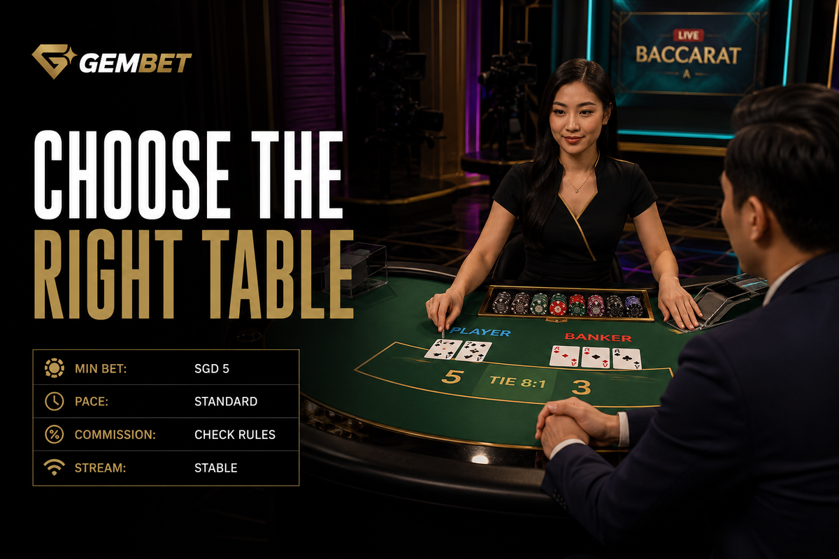 Right table for live baccarat in Singapore