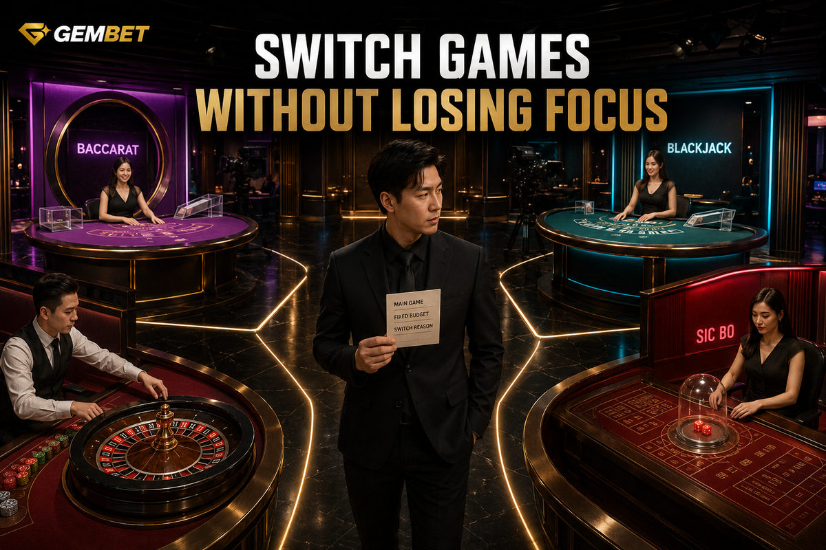Focus while switching Gembet live casino games