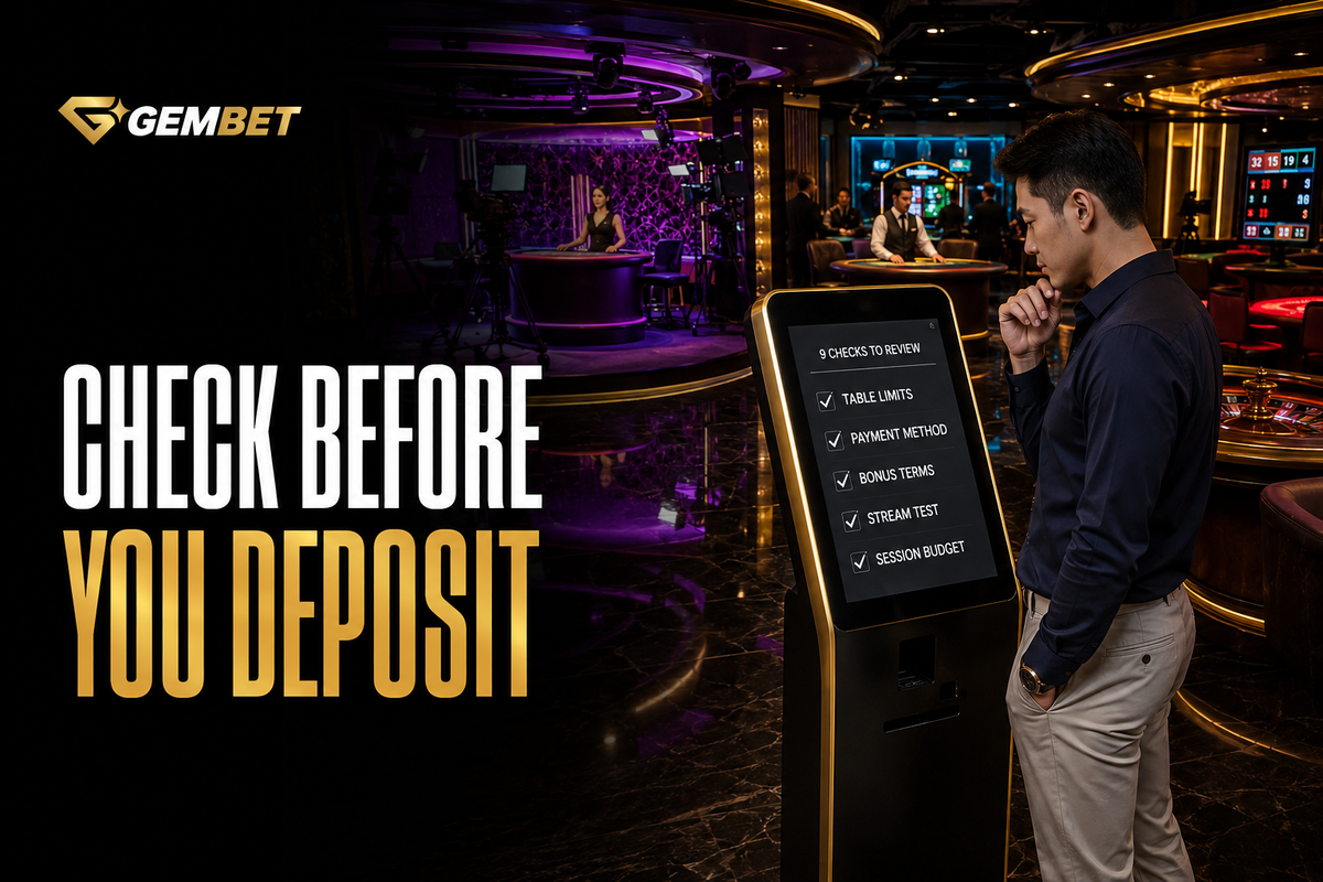 Dealer games checks before depositing at Gembet