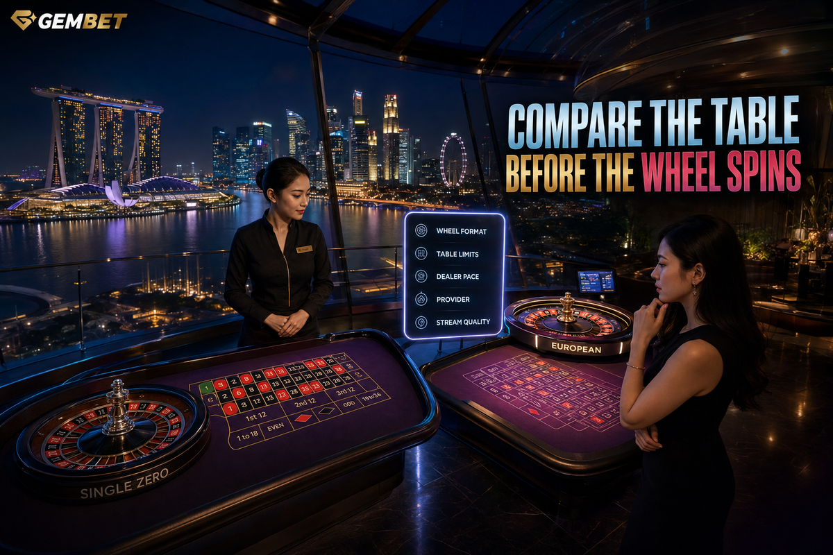 Live roulette table comparison in Singapore